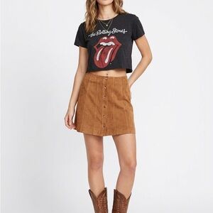 Marciano Chestnut Suede Mini Skirt
